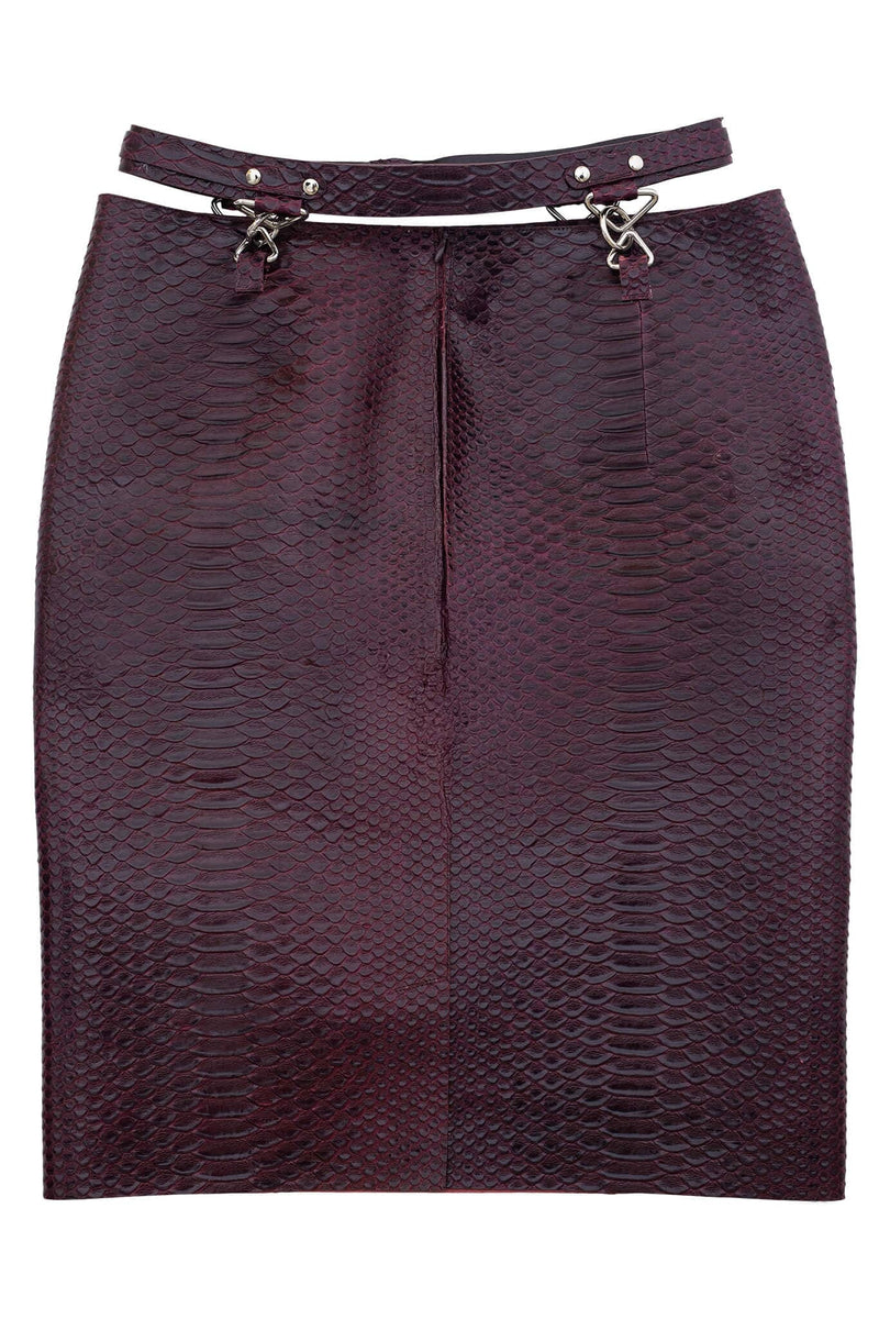 DEMITRIA Jeffrey Campbell Pencil Skirt Wine Snake
_hover