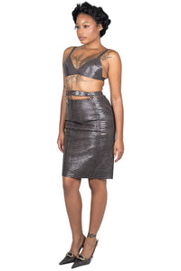 DEMITRIA Jeffrey Campbell Pencil Skirt Grey Snake
_hover