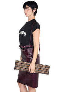 DEMITRIA Jeffrey Campbell Pencil Skirt Wine Snake