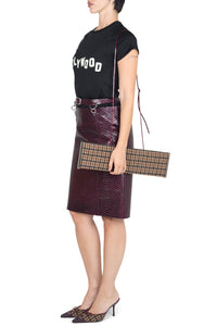 DEMITRIA Jeffrey Campbell Pencil Skirt Wine Snake