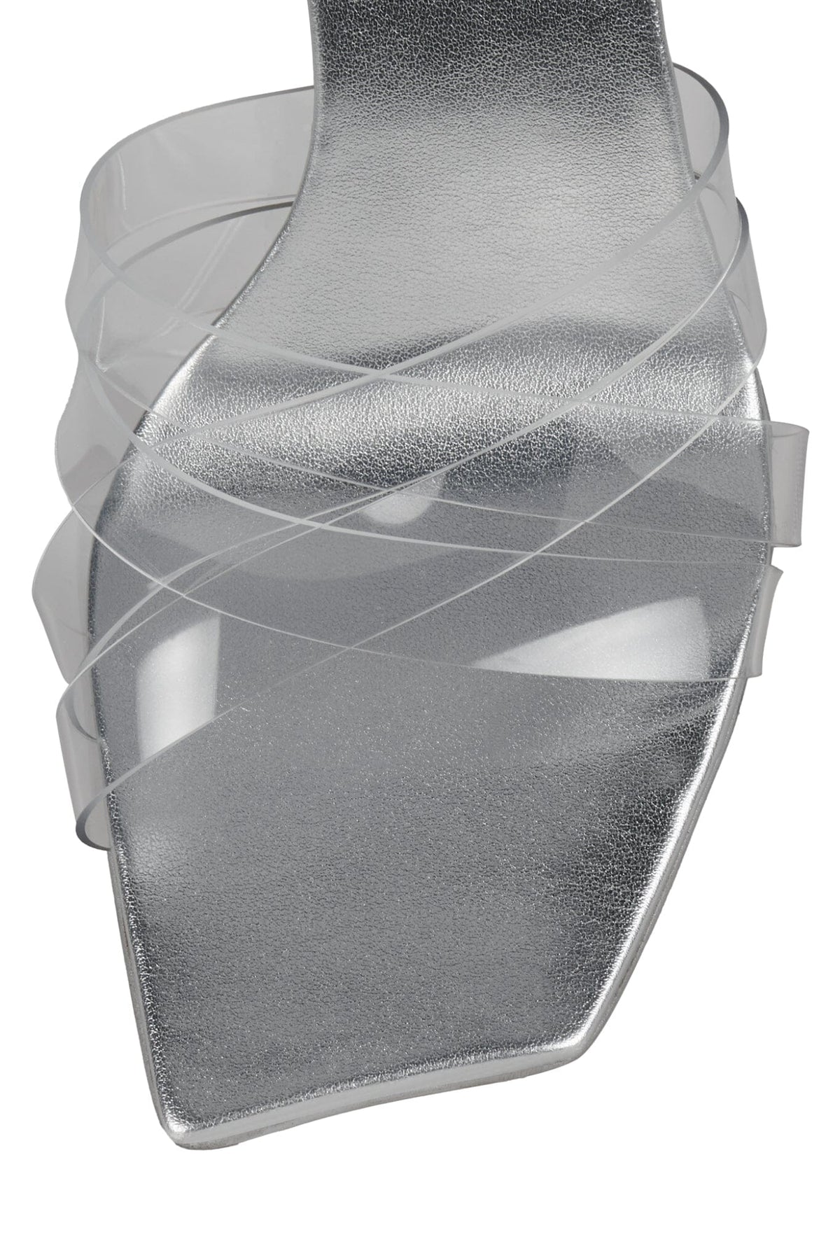 DEWDROP Jeffrey Campbell Heeled Sandal Silver Clear