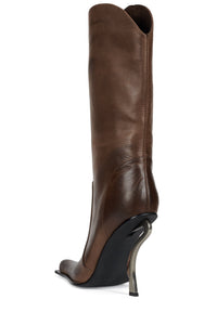 DULCIMER Jeffrey Campbell Heeled Boot Coffee Ruboff Pewter