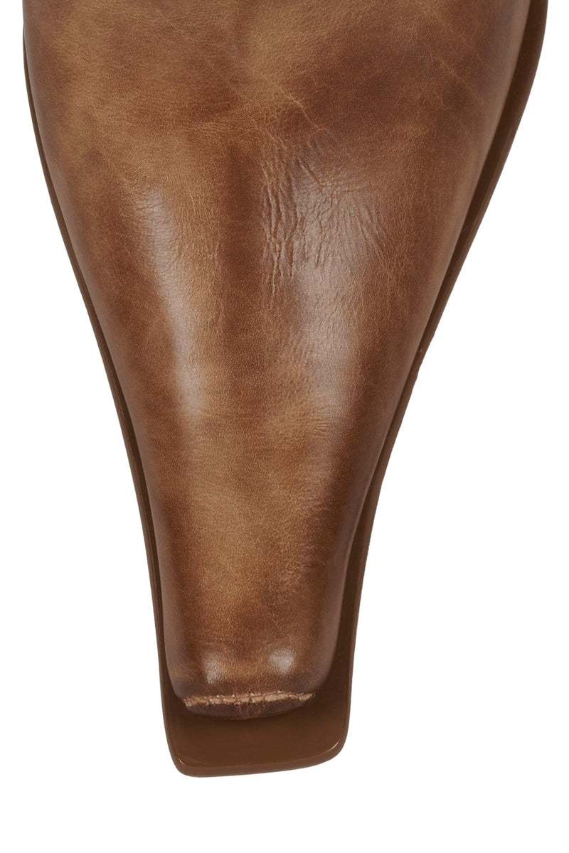 DULCIMER Jeffrey Campbell Heeled Boot Light Tan Ruboff Pewter