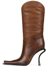 DULCIMER Jeffrey Campbell Heeled Boot Brown Ruboff