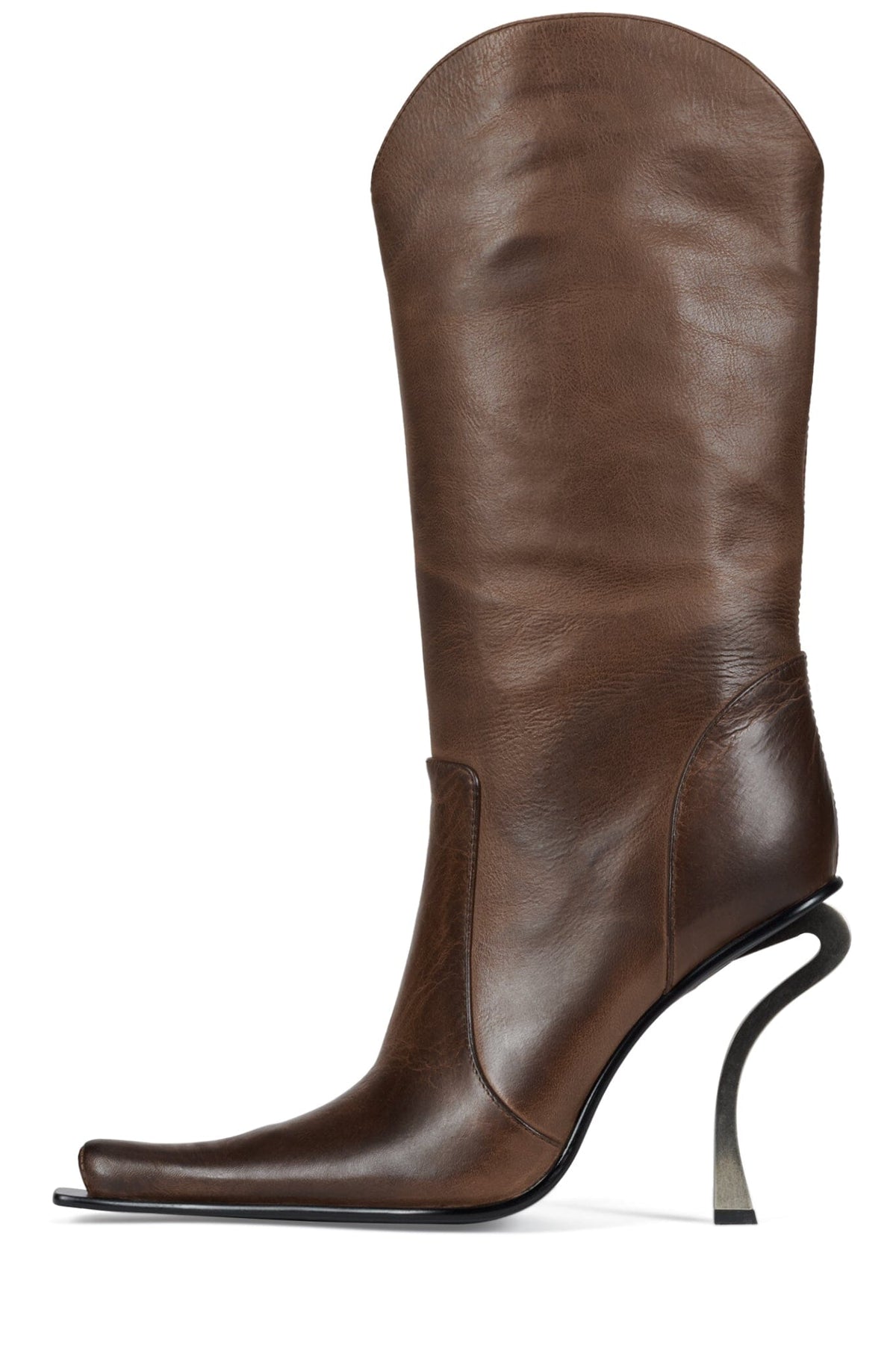 DULCIMER Jeffrey Campbell Heeled Boot Coffee Ruboff Pewter