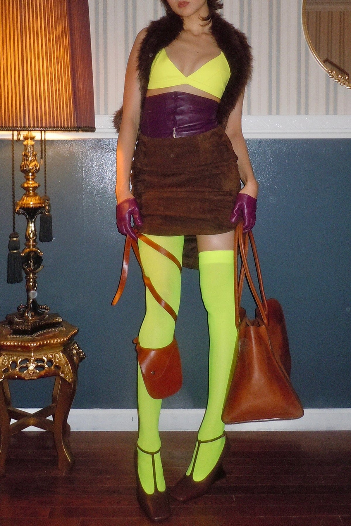 EDWARDIAN BELT Jeffrey Campbell Corset-Inspired Belt Brown