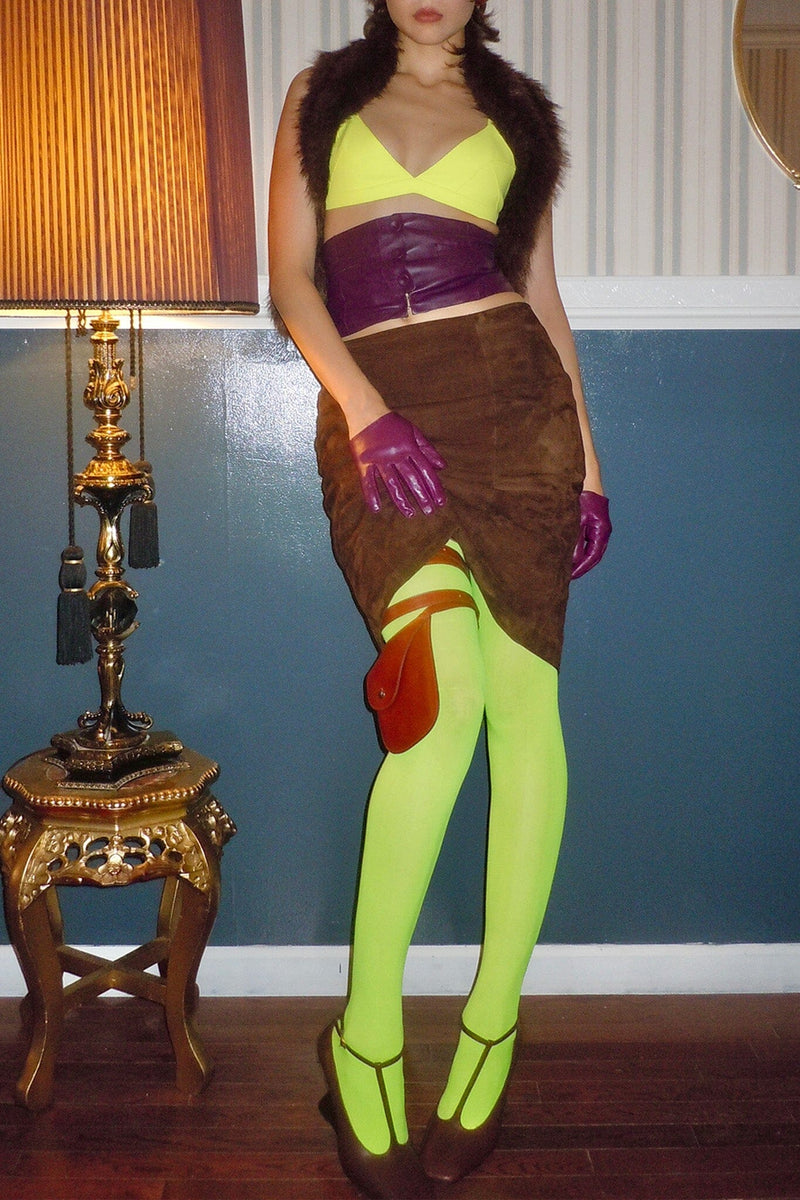 EDWARDIAN BELT Jeffrey Campbell Corset-Inspired Belt Brown