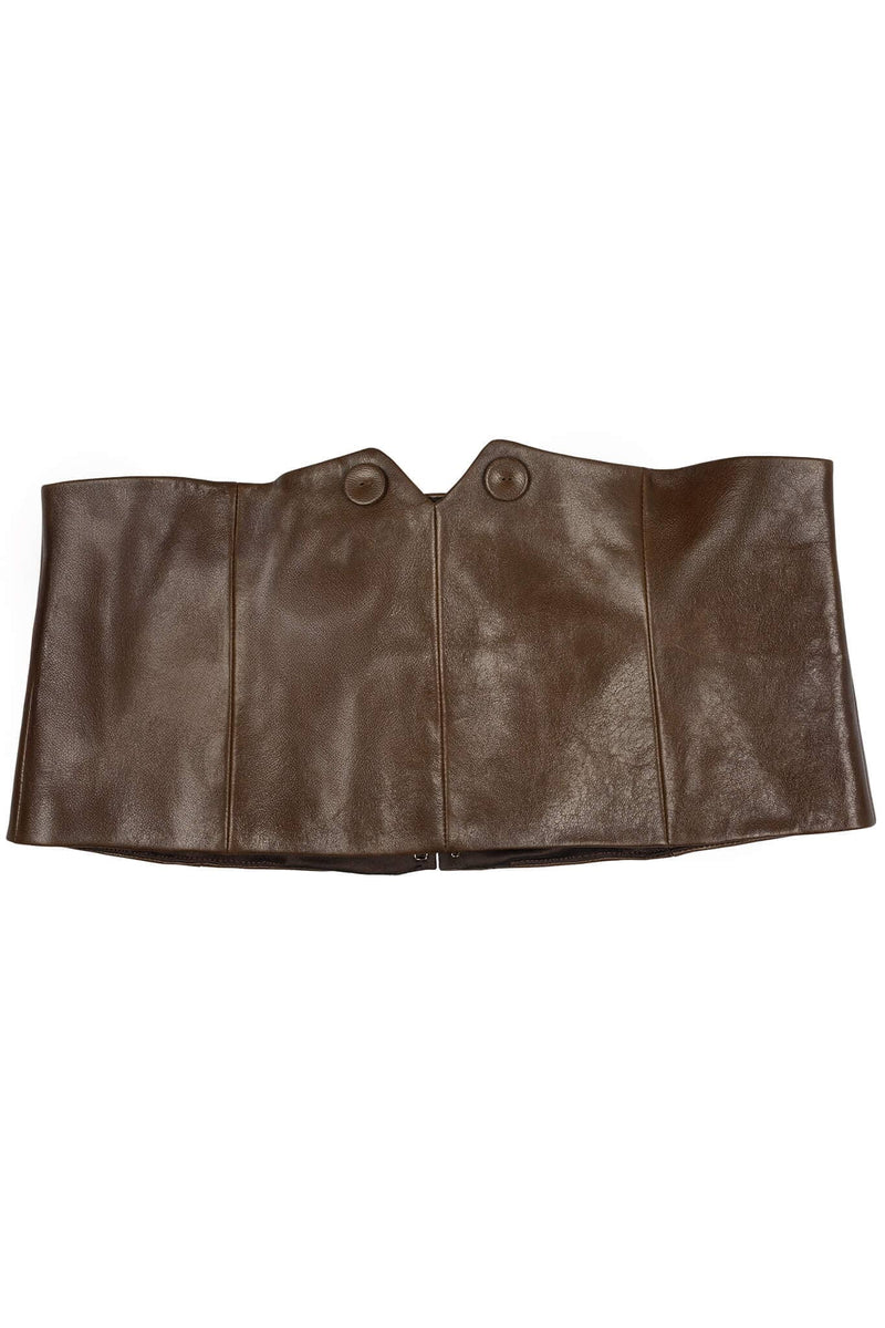 EDWARDIAN BELT Jeffrey Campbell Corset-Inspired Belt Brown