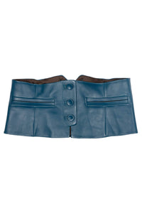 EDWARDIAN BELT Jeffrey Campbell Corset-Inspired Belt Blue
