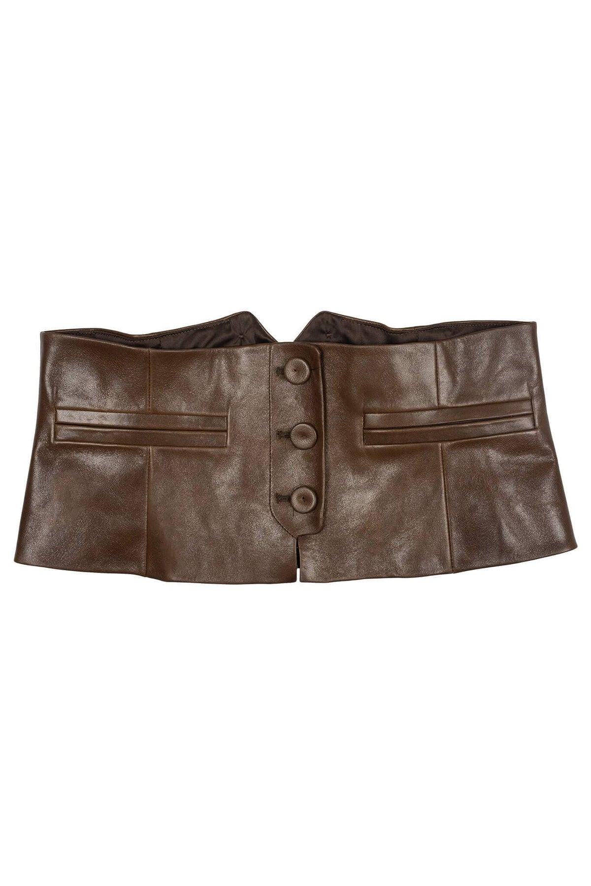 EDWARDIAN BELT Jeffrey Campbell Corset-Inspired Belt Brown