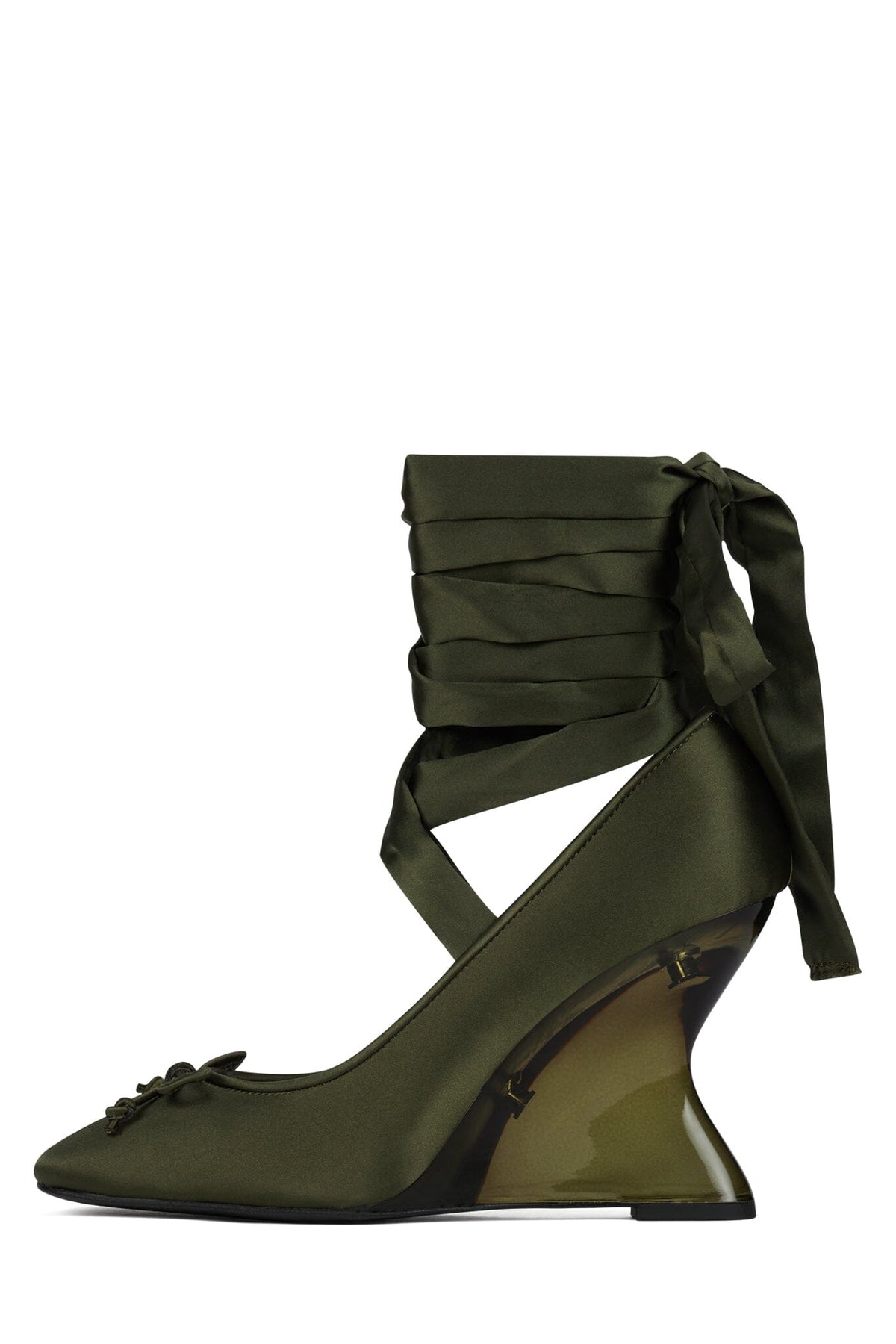EFFACE Jeffrey Campbell Ballet Heels Khaki Satin Combo