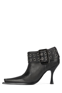 ELITE-C Jeffrey Campbell Ankle Bootie Black Distressed Silver