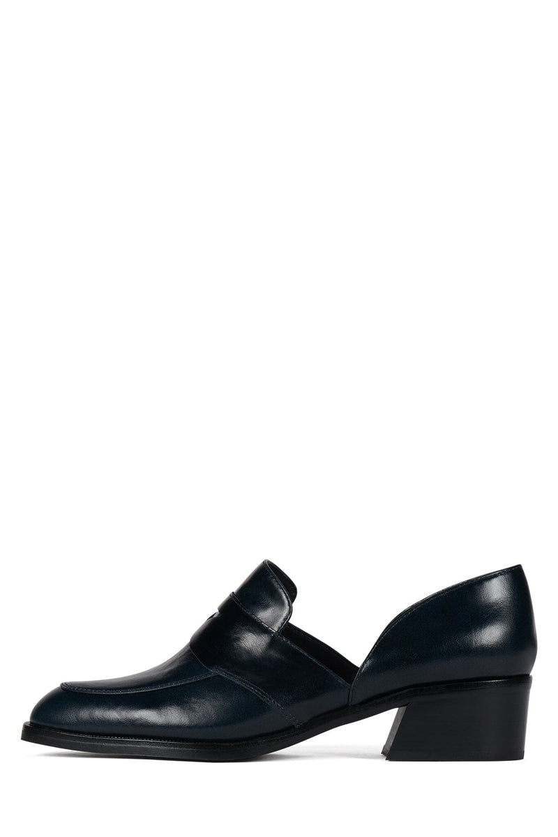 EMPIRICAL Jeffrey Campbell Heeled Loafer Navy
