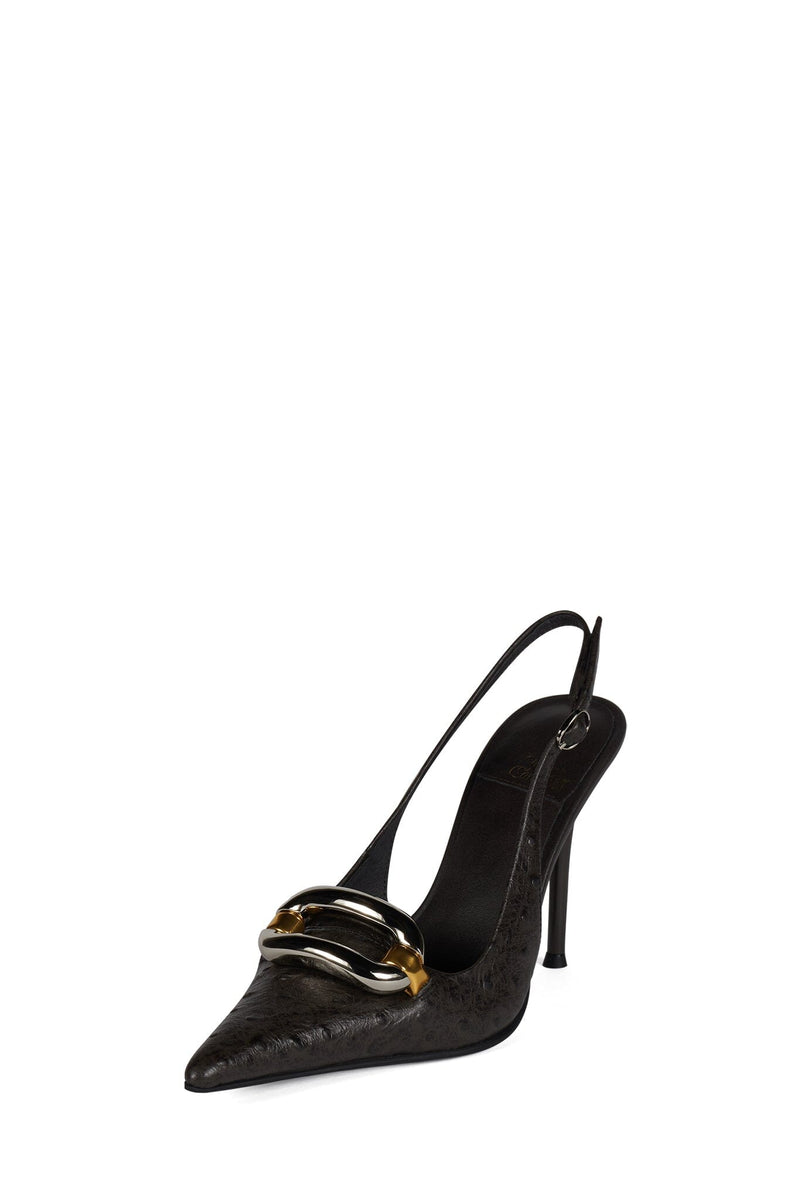 ENTERPRISE Jeffrey Campbell Slingback Heel Dark Grey Ostrich
_hover
