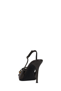 ENTERPRISE Jeffrey Campbell Slingback Heel Dark Grey Ostrich