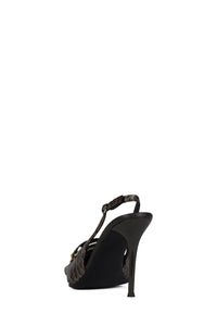 ENTERPRISE Jeffrey Campbell Slingback Heel Dark Grey Snake Combo