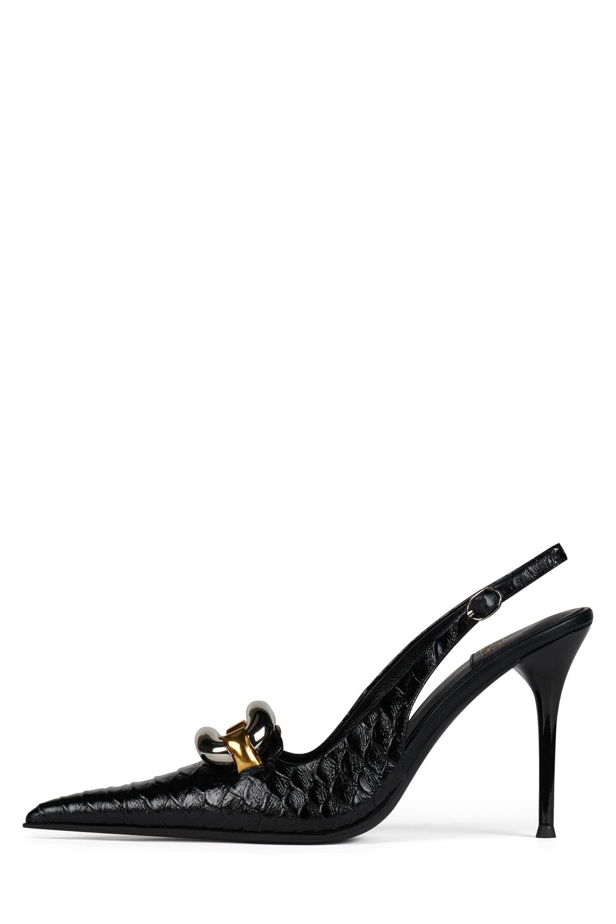 ENTERPRISE Jeffrey Campbell Slingback Heel Black Snake Combo