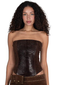ENTERTAIN TOP Jeffrey Campbell Top Brown Snake Combo 