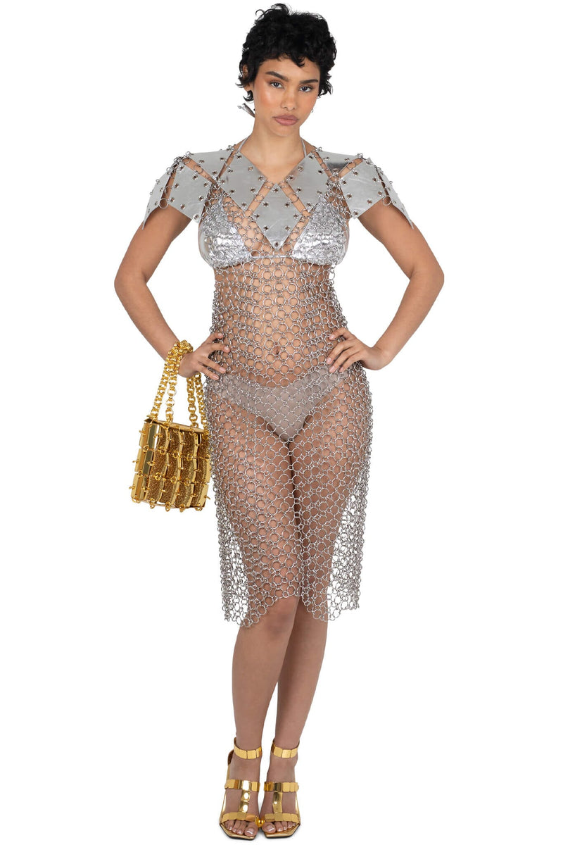 EQUIPPED Jeffrey Campbell Dress Silver Combo