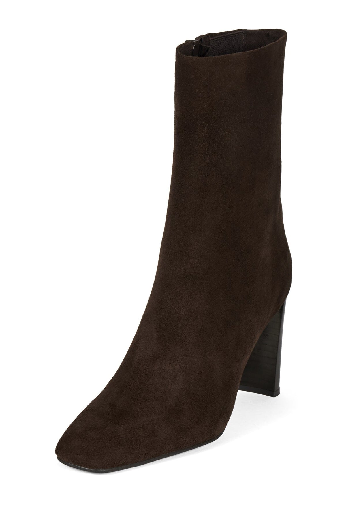 ESSENTIAL Heeled Ankle Boot Chocolate Suede _hover
