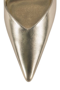 EXECUTIVE Jeffrey Campbell Slingback Heels Light Gold Metallic
