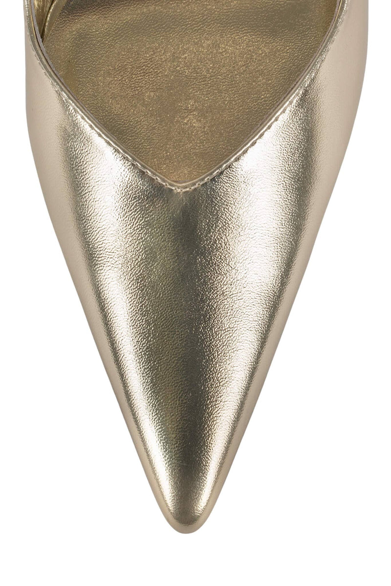EXECUTIVE Jeffrey Campbell Slingback Heels Light Gold Metallic