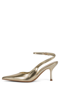 EXECUTIVE Jeffrey Campbell Slingback Heels Light Gold Metallic