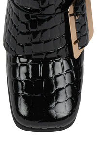 FAITHFUL Jeffrey Campbell Loafer Black Croco Patent