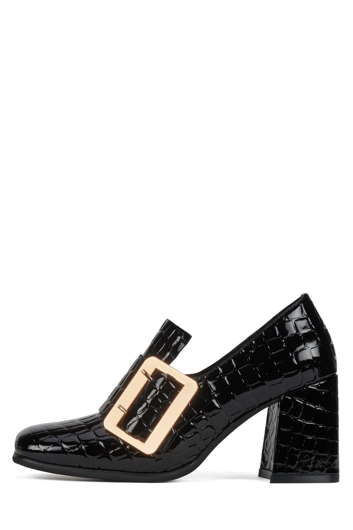 FAITHFUL Jeffrey Campbell Loafer Black Croco Patent
