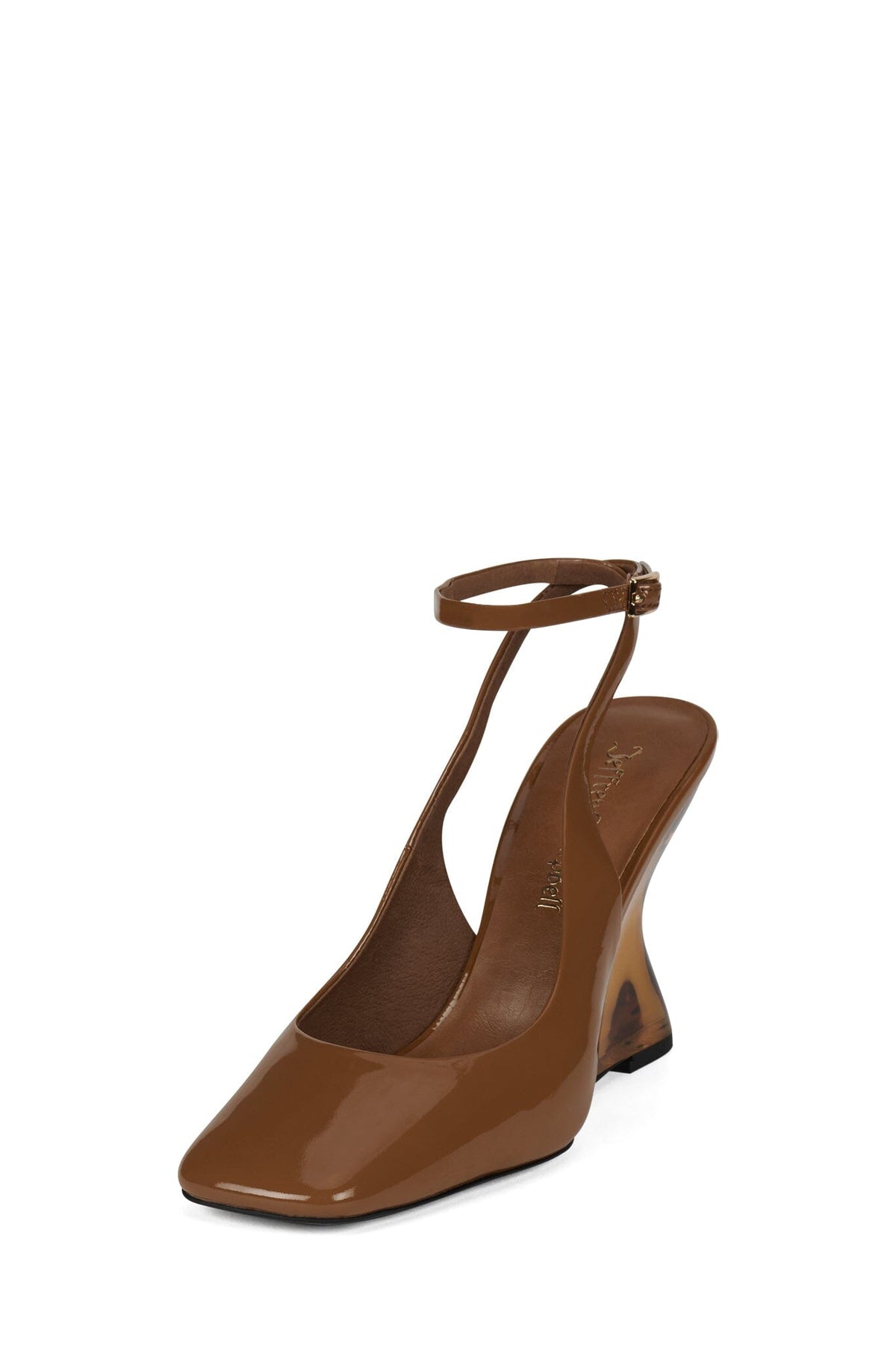 AVRILE Jeffrey Campbell Wedge Sandal Tan Patent Combo
_hover