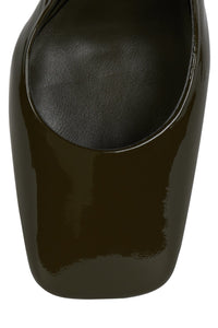 FAVRILE Jeffrey Campbell Wedge Sandal Olive Patent Combo
