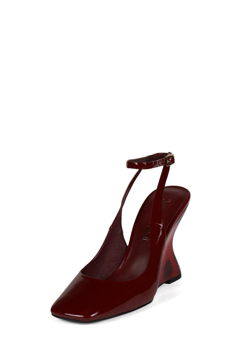 FAVRILE Jeffrey Campbell Wedge Sandal Dark Red Patent Combo
_hover