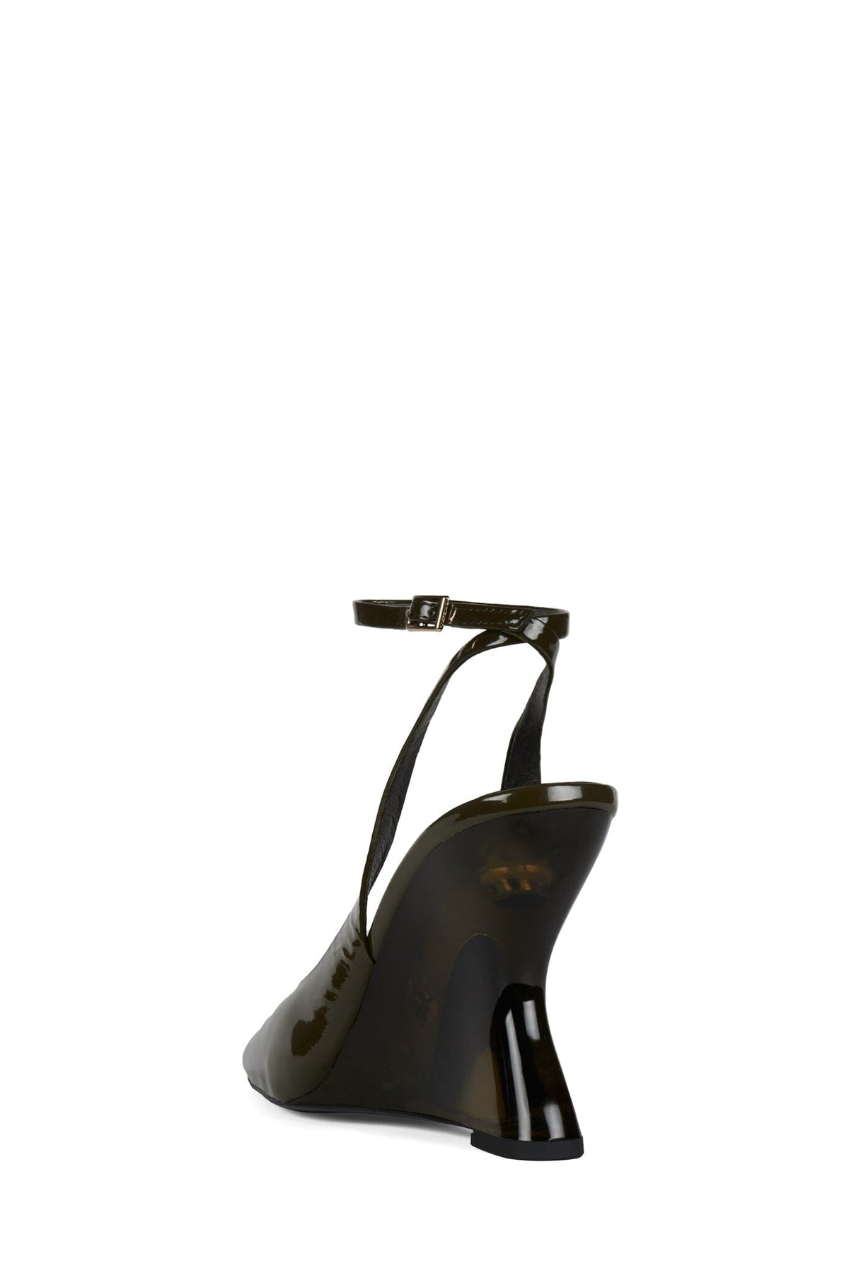 FAVRILE Jeffrey Campbell Wedge Sandal Olive Patent Combo