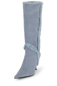 FENNEC-F Jeffrey Campbell Heeled Boot Light Blue Suede Combo