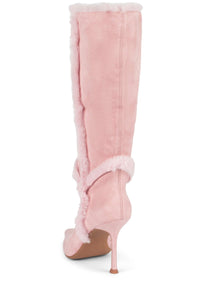 FENNEC-F Jeffrey Campbell Heeled Boot Pink Suede Combo