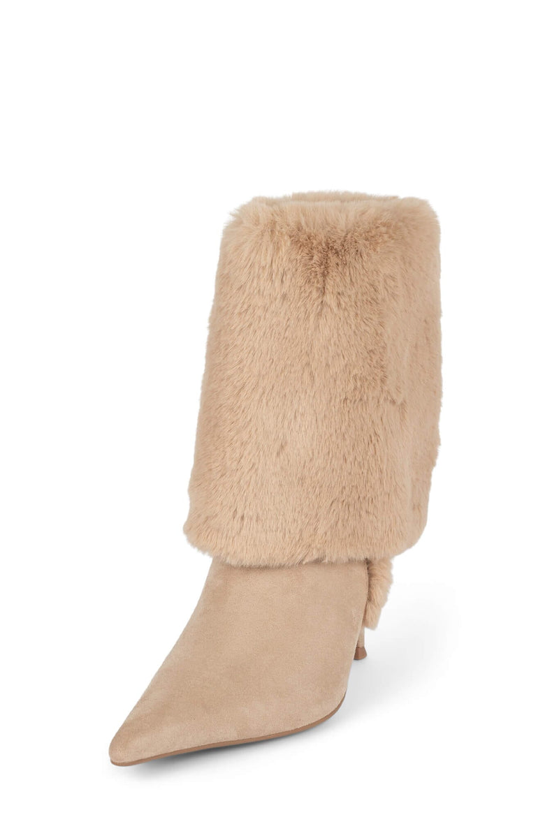 FENNEC-F Jeffrey Campbell Heeled Boot Beige Suede Combo