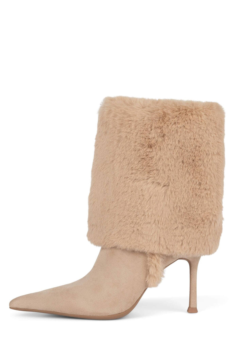 FENNEC-F Jeffrey Campbell Heeled Boot Beige Suede Combo