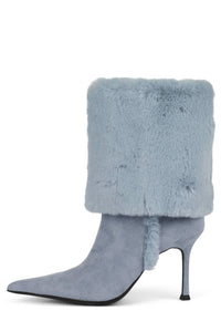FENNEC-F Jeffrey Campbell Heeled Boot Light Blue Suede Combo