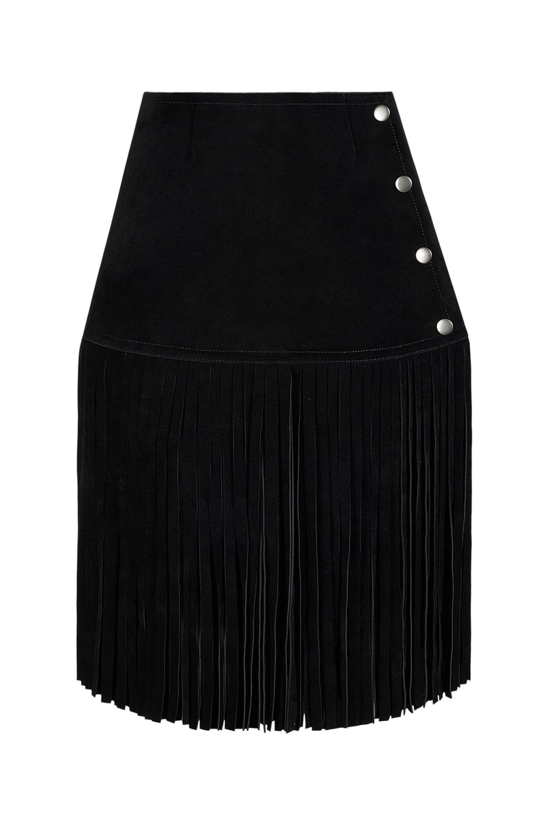 FIXIN-TO Jeffrey Campbell Skirt Belt Black Suede