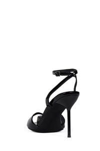 FONTAINE Jeffrey Campbell Stiletto Sandal Black Patent