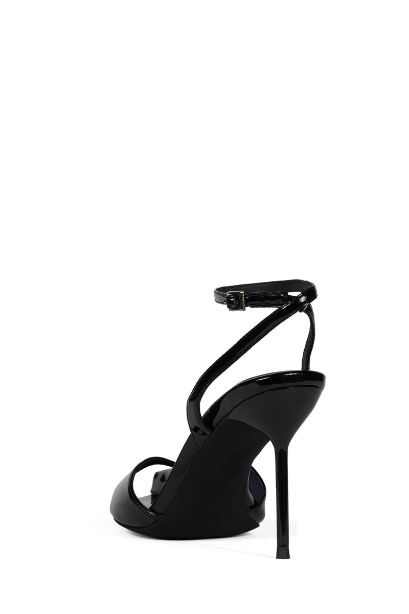 FONTAINE Jeffrey Campbell Stiletto Sandal Black Patent