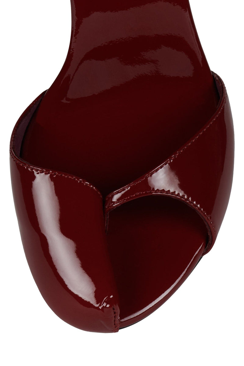 FONTAINE Jeffrey Campbell Stiletto Sandal Cherry Red Patent