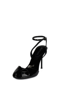 FONTAINE Jeffrey Campbell Stiletto Sandal Black Patent
_hover