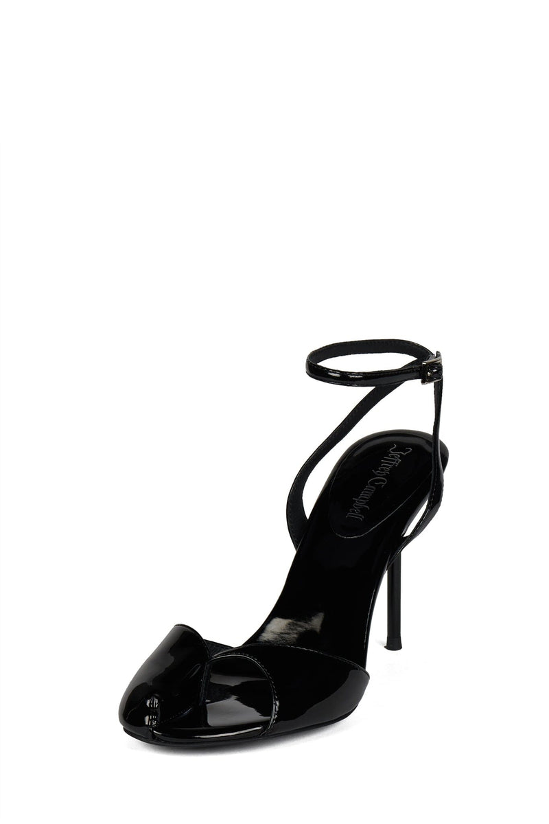 FONTAINE Jeffrey Campbell Stiletto Sandal Black Patent
_hover