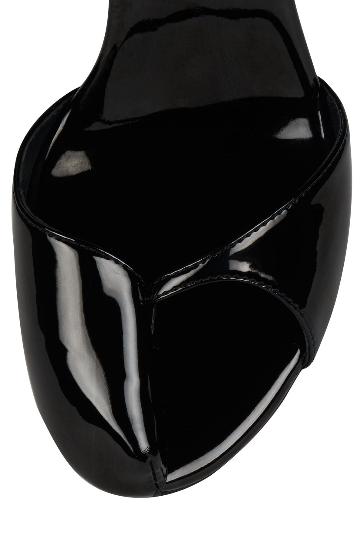 FONTAINE Jeffrey Campbell Stiletto Sandal Black Patent