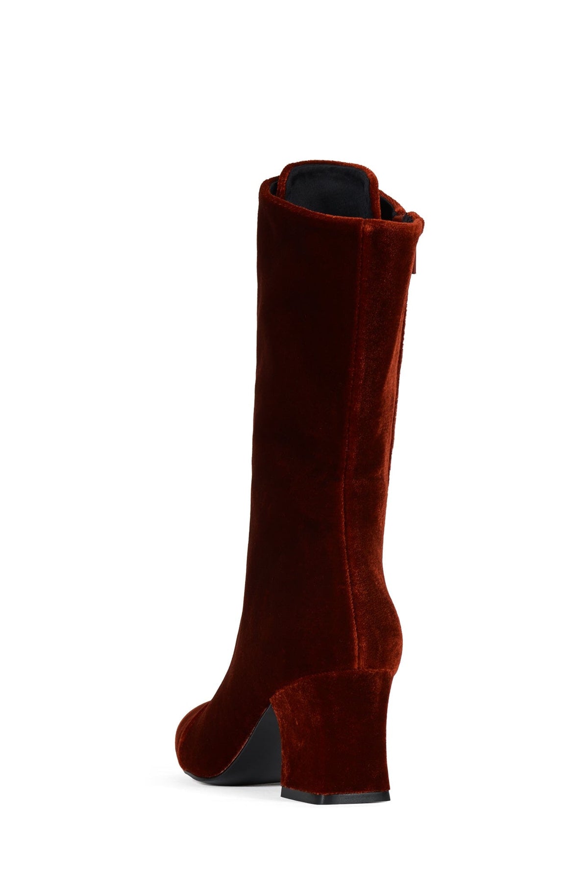 FRANCINE Mid-Calf Boot Orange Velvet
