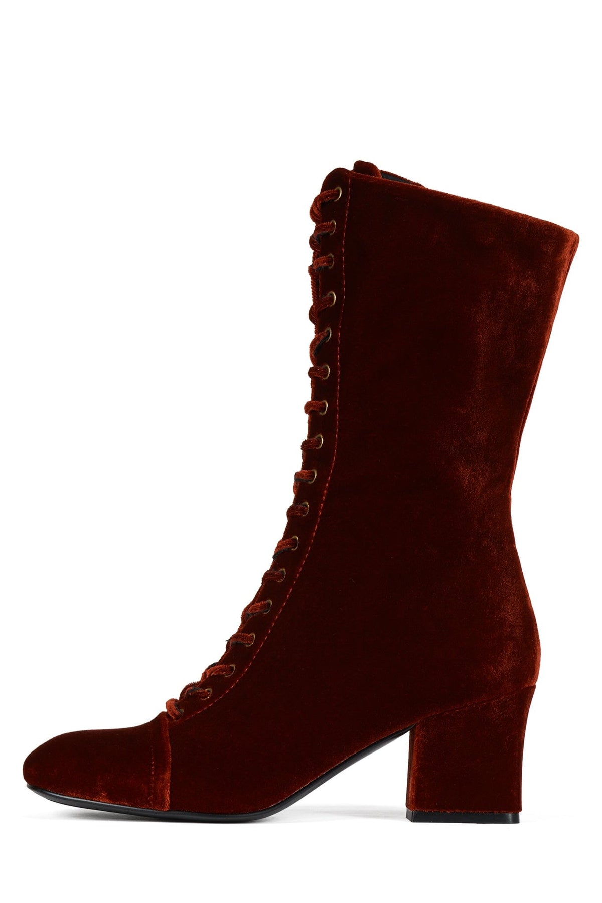 FRANCINE Mid-Calf Boot Orange Velvet