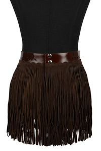 FRINGES Jeffrey Campbell Fringe Skirt Brown
