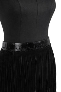 FRINGES Jeffrey Campbell Fringe Skirt Black