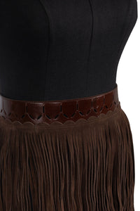 FRINGES Jeffrey Campbell Fringe Skirt Brown